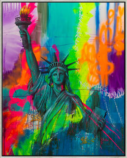 Tableau "Lady Liberty" (2023) (Original / Pièce unique), encadré von Kristin Preugschat