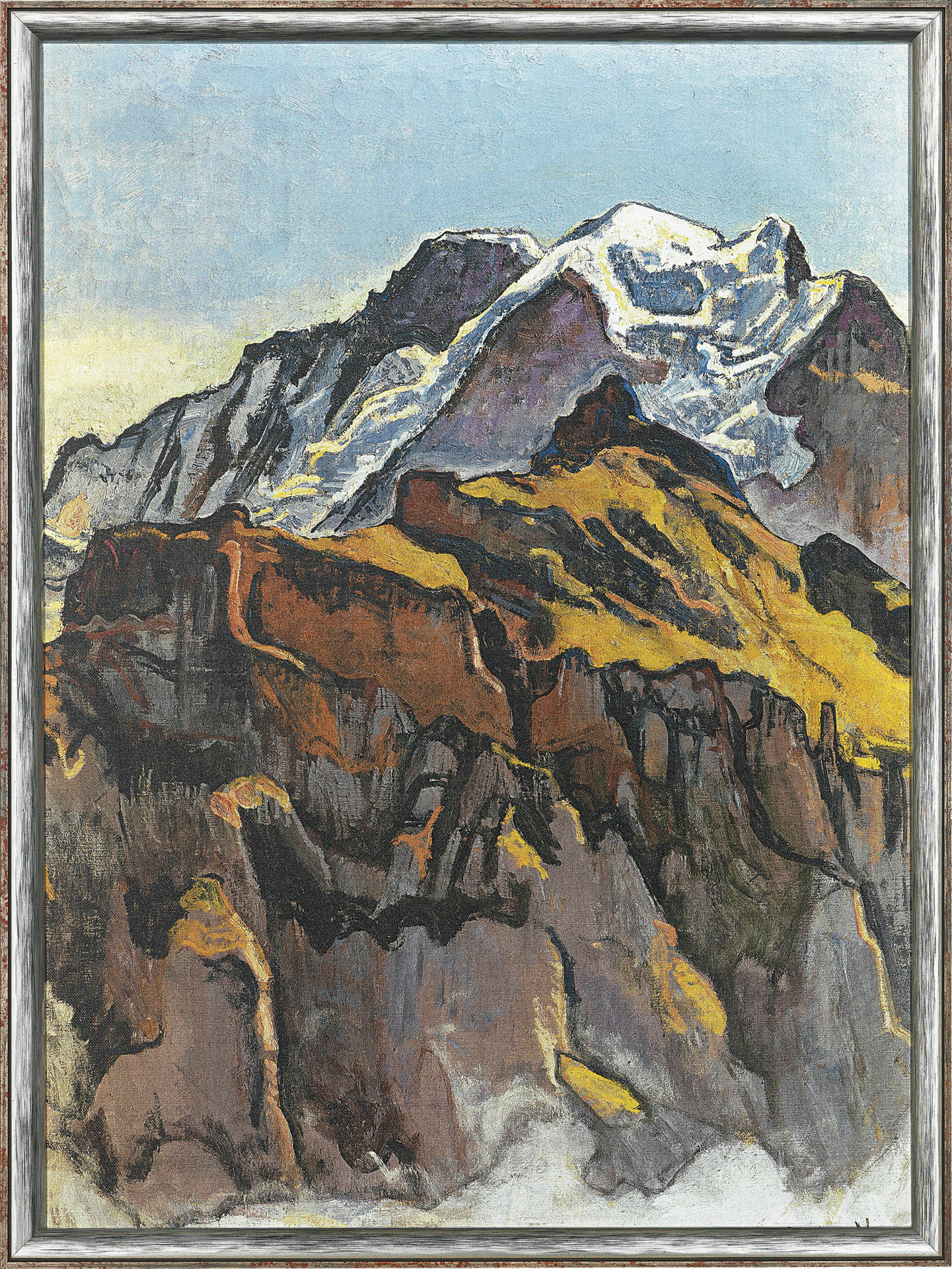 Picture "The Jungfrau, as Seen From Mürren" (1911), framed by Ferdinand Hodler
