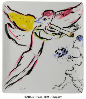 Collection Marc Chagall par Bernardaud - Bol en porcelaine "Ange Rouge" von Marc Chagall