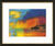 Picture "Sea with Two Small Steamships (red, blue and green)", black and golden framed version