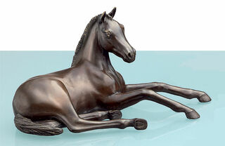 Horse sculpture Arabian foal "Young Dream", bronze by Annette Diekemper
