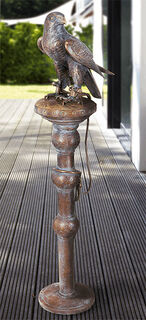 Garden sculpture "Falcon" (version with stake), bronze