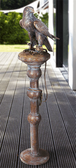 Garden sculpture "Falcon" (version with stake), bronze