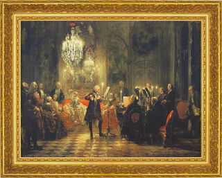 Bild "Das Flötenkonzert Friedrichs des Großen" (1852), gerahmt