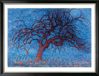 Bild "Der rote Baum" (1908-1910), gerahmt von Piet Mondrian