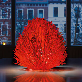 Table lamp and floor lamp "Trend", red version