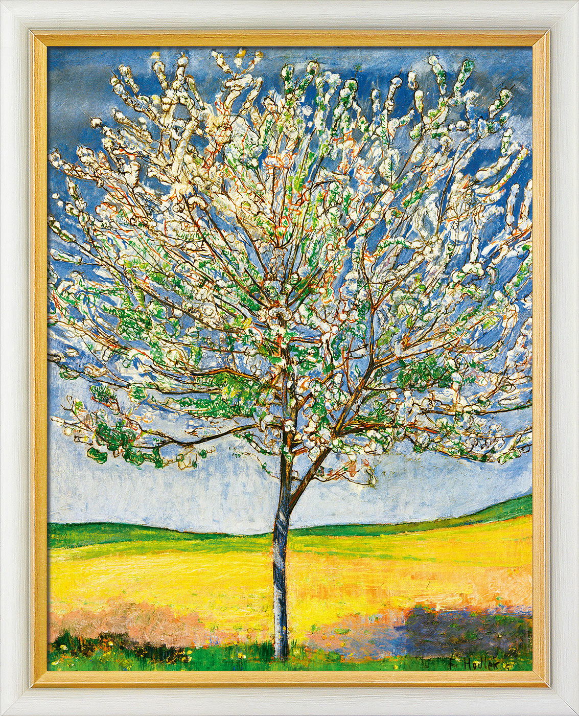 Picture "Blossoming Cherry Tree" (1905), framed by Ferdinand Hodler