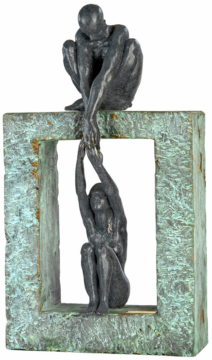 Skulptur "Verbundenheit", Kunstguss Steinoptik von Angeles Anglada