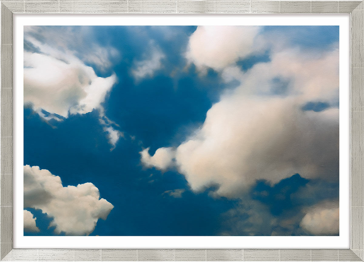 Bild "Wolke" (1976), Version silberfarben gerahmt von Gerhard Richter
