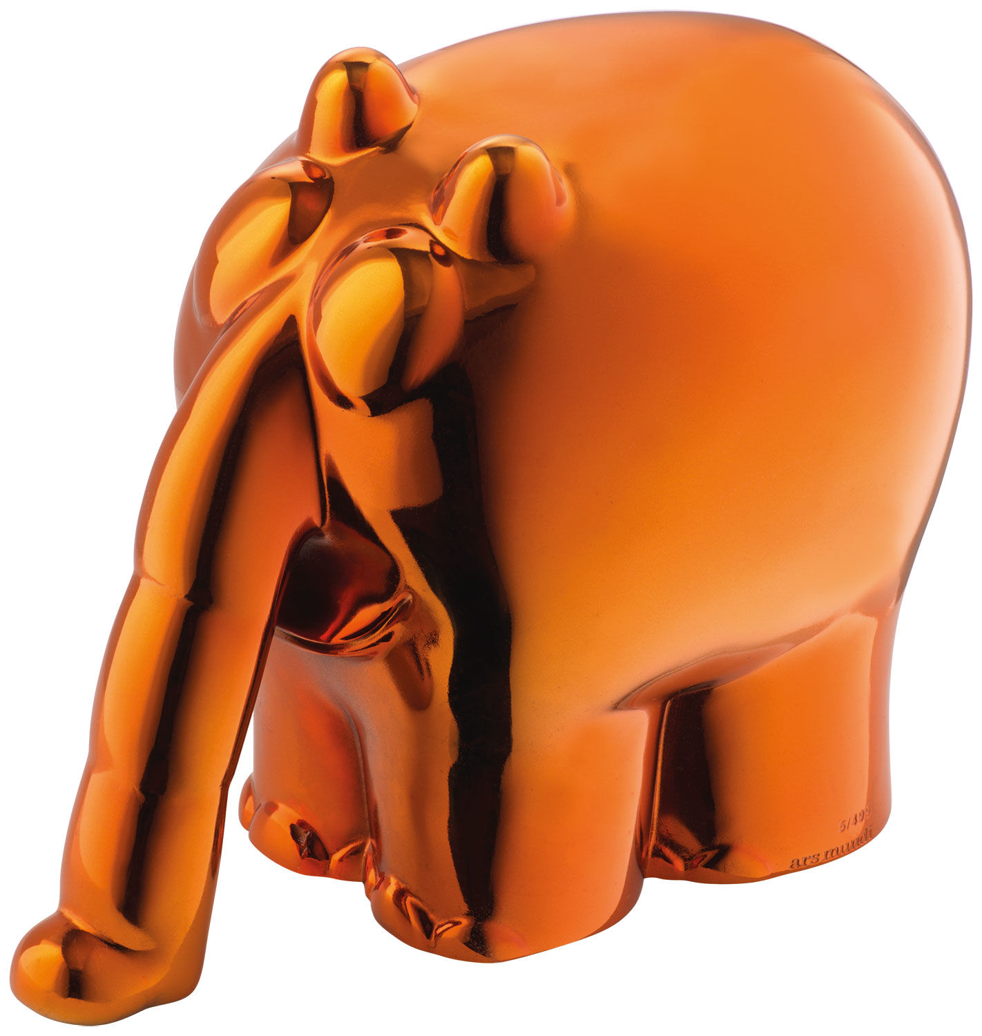Skulptur "Ottifant", Version in Kunstguss Metallic-Orange von Otto Waalkes