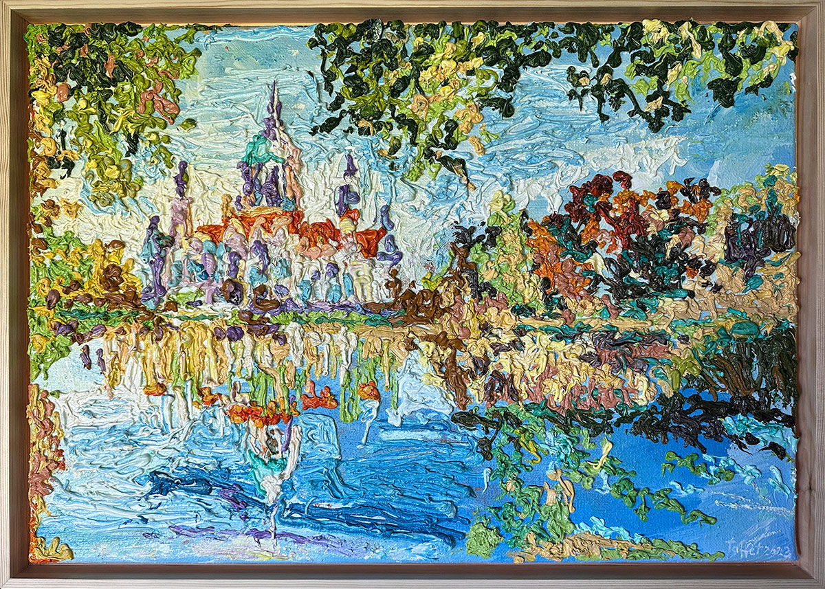 Tableau "Nouvel hôtel de ville, Hanovre" (2023) (Original / Pièce unique), encadré de Monika Taffet