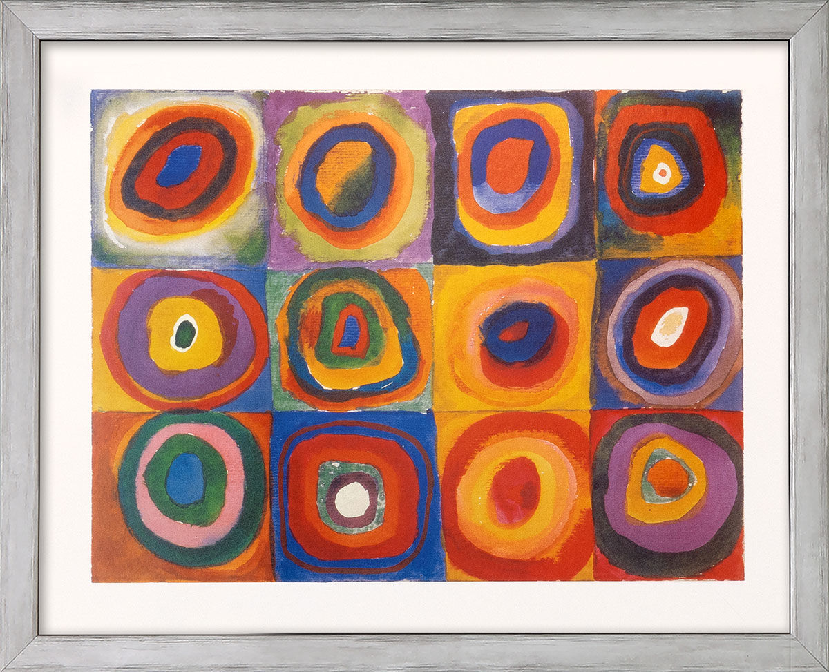 Billede "Colour Study Squares" (1913), indrammet af Wassily Kandinsky