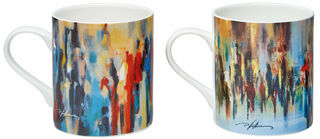 Set of 2 mugs "Connections", porcelain by Robert Hettich
