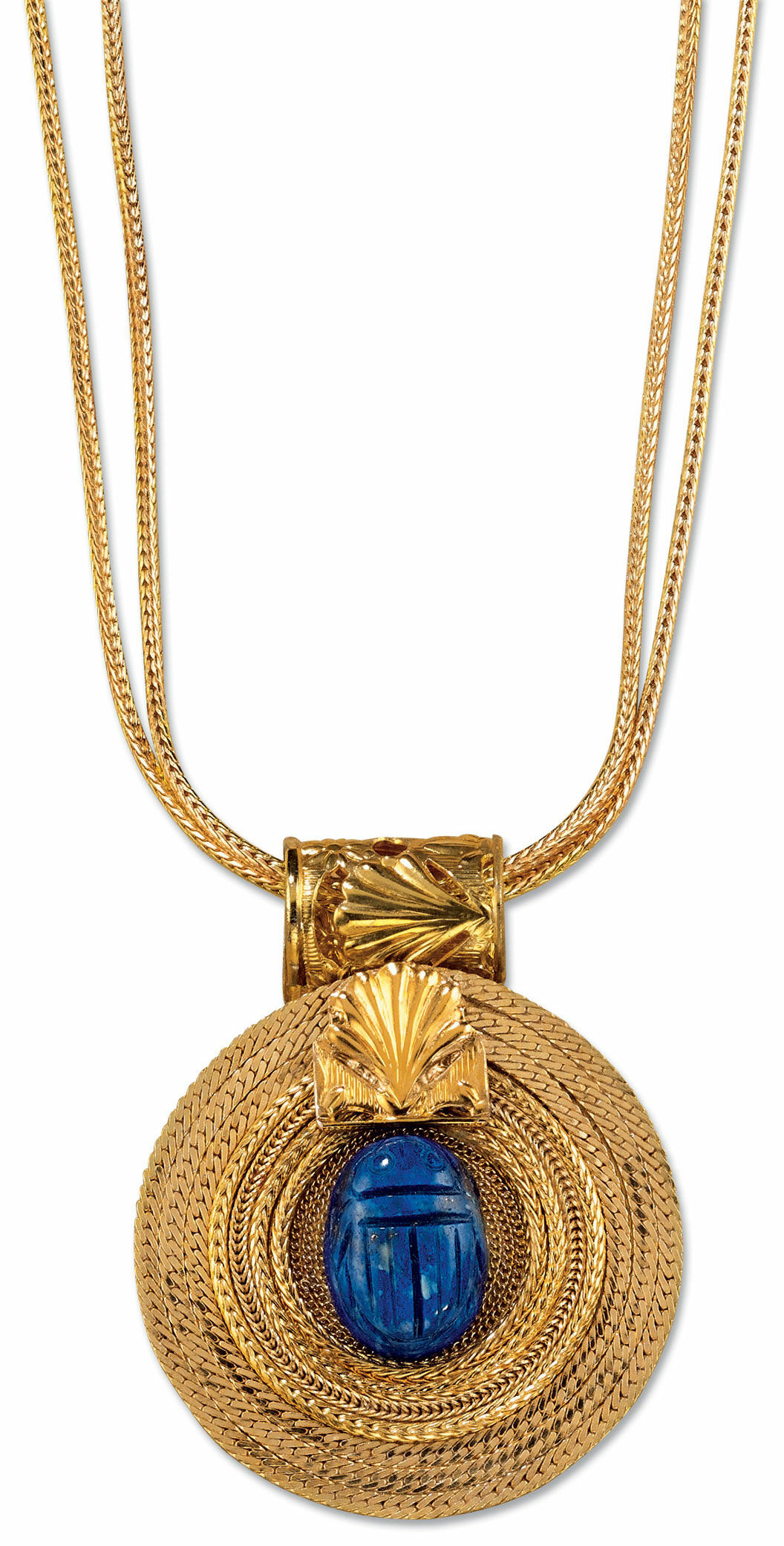 Necklace "Sun Wheel with Lapis Lazuli Scarab" by Petra Waszak