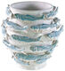 Vaso in ceramica "Seaside Wreath" con decorazione 3D a forma di pesce
