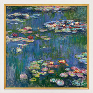 Picture "Water Lilies" (1916), white and golden framed version