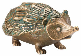 Garden sculpture "Young hedgehog, Curious", bronze