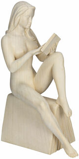Wooden sculpture "Reading Woman" (2020) (Original / Unique piece) by Richard Senoner