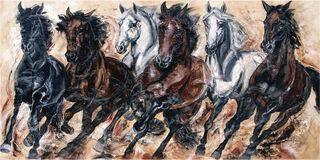 Picture "Stallion Parade", on stretcher frame by Kerstin Tschech