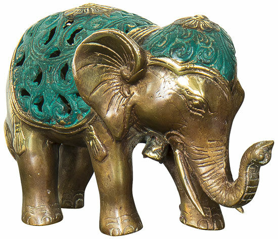 Skulptur "Elefant" (grøn version), bronze