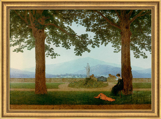 Tableau "Terrasse de jardin", encadré von Caspar David Friedrich