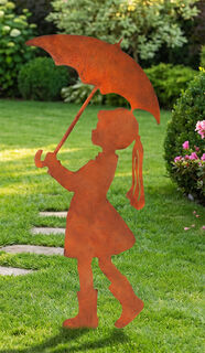 Tuinornament / silhouet „Meisje met paraplu“