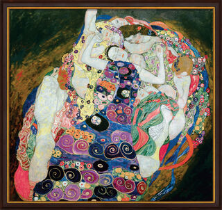 Foulard En Soie 100% Motif Gustav Klimt Le Tournesol - Vintage, Fait Main En Italie