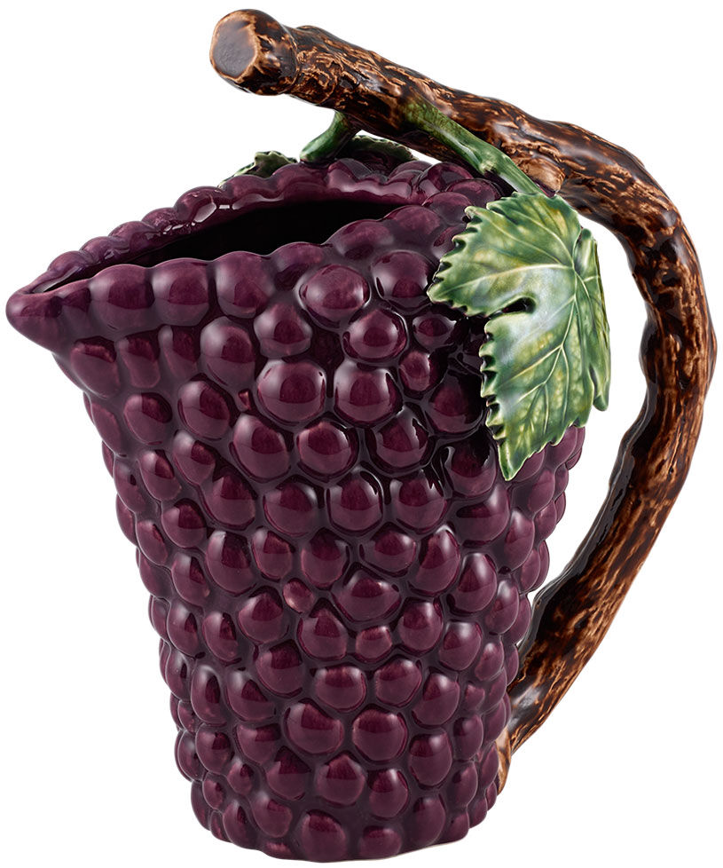 Jarra "Uvas", cerámica de Bordallo Pinheiro