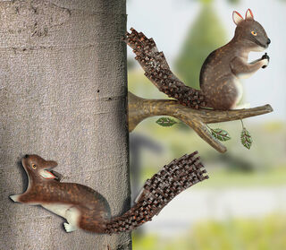 Set of 2 garden ornaments / silhouettes "Squirrel"