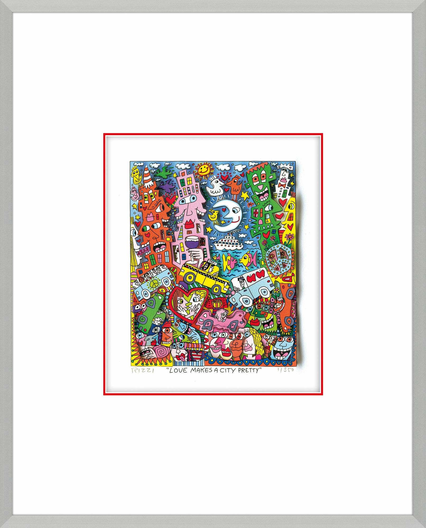 3D Picture "Love Makes a City Pretty" (2017), framed by James Rizzi
