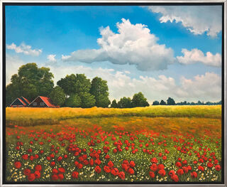 Picture "Poppy Meadow" (2023) (Original / Unique piece), framed