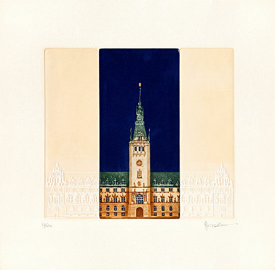 Tableau "Hôtel de ville", non encadré von Joseph Robers