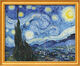 Bild "Stjärnklar natt" (1889), inramad av Vincent van Gogh