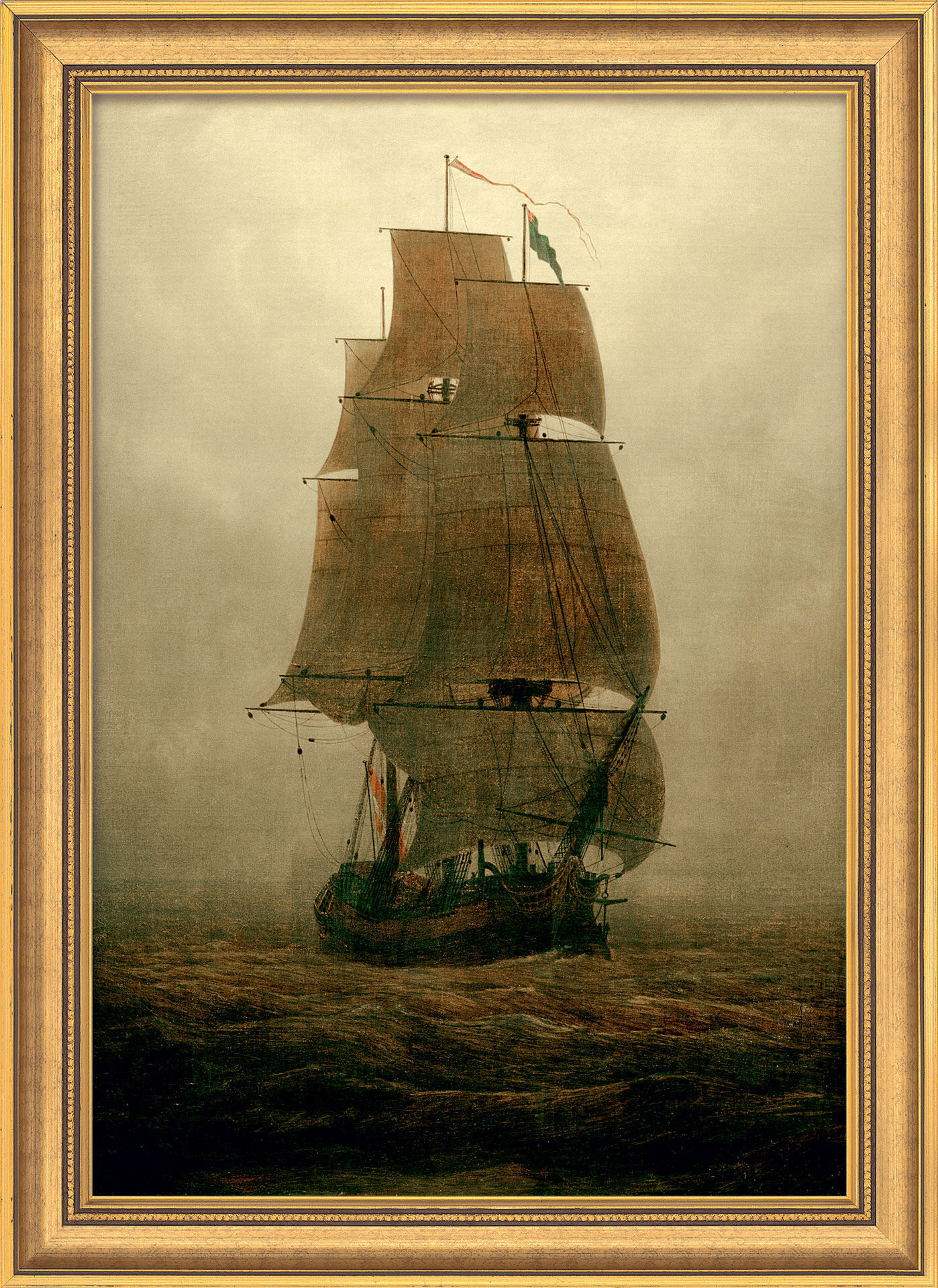 Tableau "Voilier dans le brouillard" (1815), encadré von Caspar David Friedrich