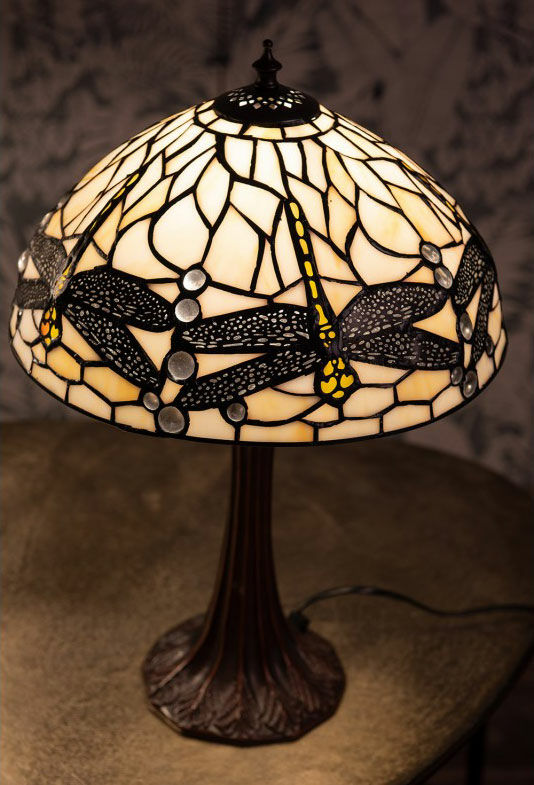 Bordlampe "Hvid guldsmed" - efter Louis C. Tiffany