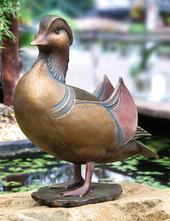 Gartenskulptur "Mandarin-Erpel", Bronze