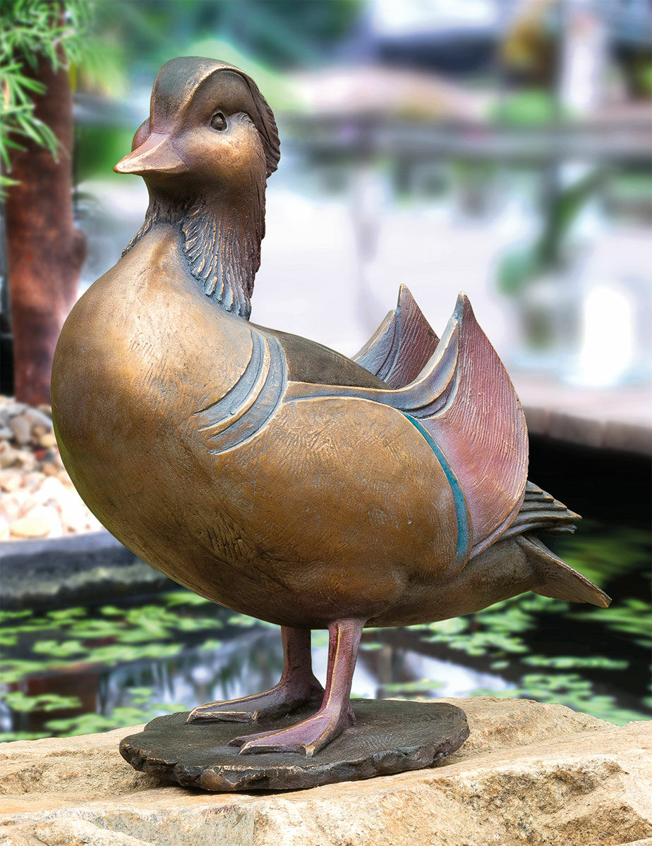 Tuinbeeld "Mandarijn Drake", brons