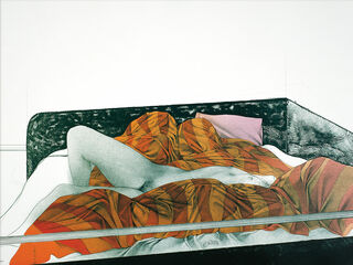 Tableau "Il letto rigato" (1991), non encadré von Bruno Bruni