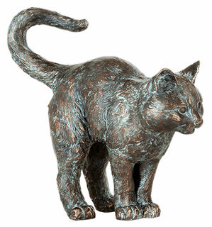 Garden sculpture "Standing Young Cat", bronze