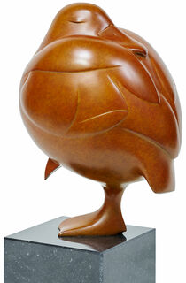 Sculpture "Sleeping Duck No. 5", bronze brown