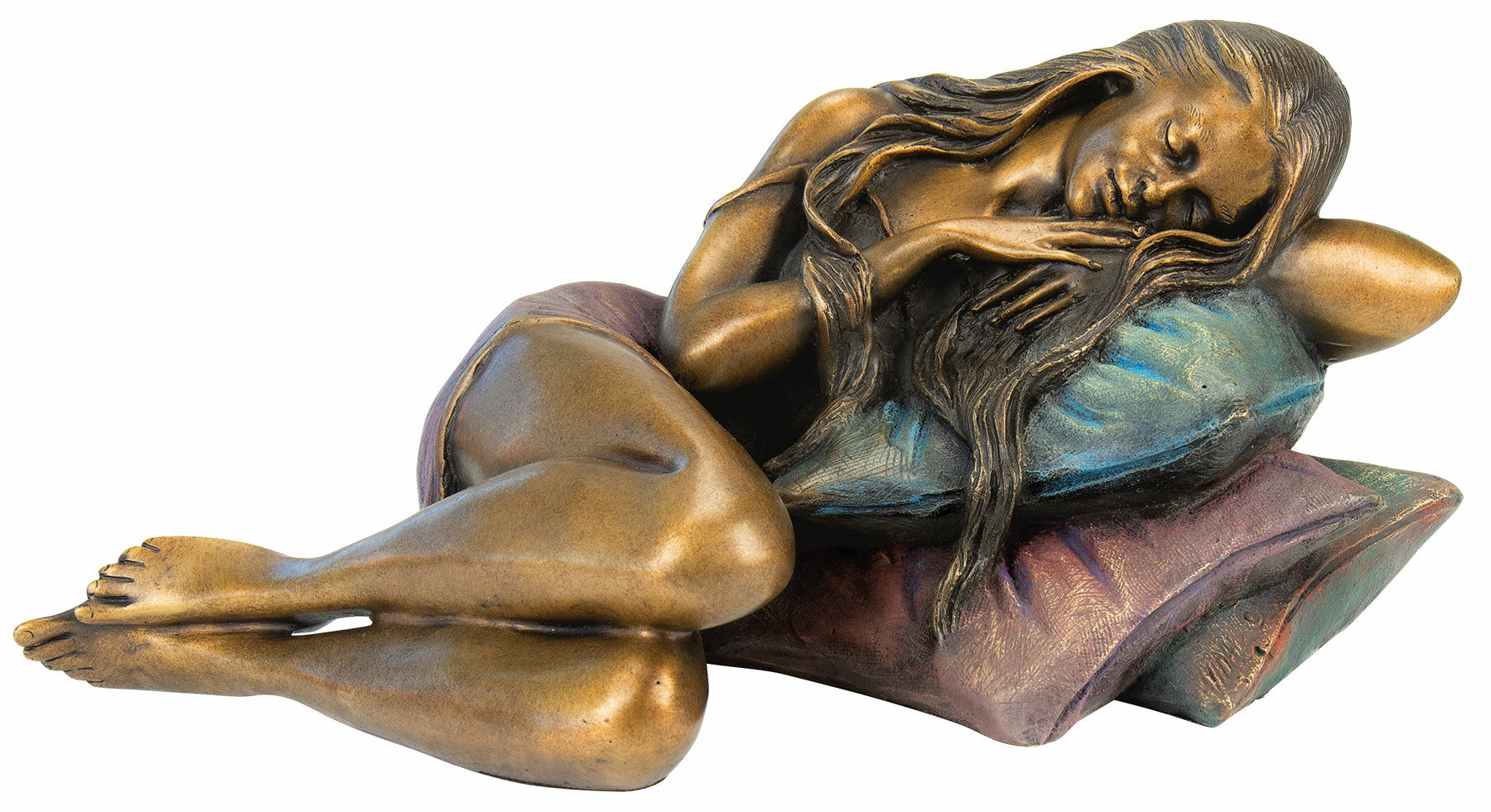 Sculpture "Resting Girl", bronze by Manel Vidal