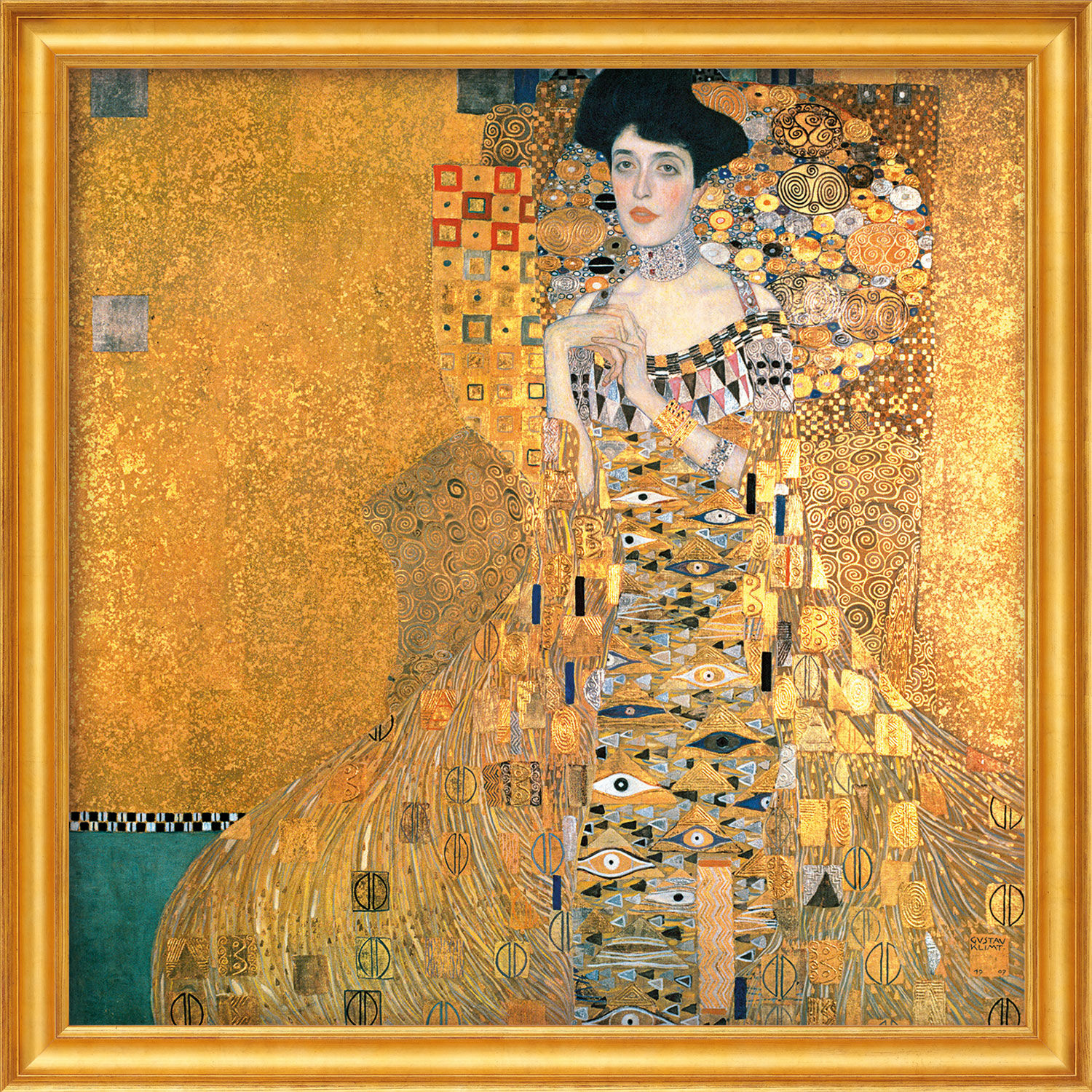 Picture "Adele Bloch-Bauer I" (1907), framed by Gustav Klimt