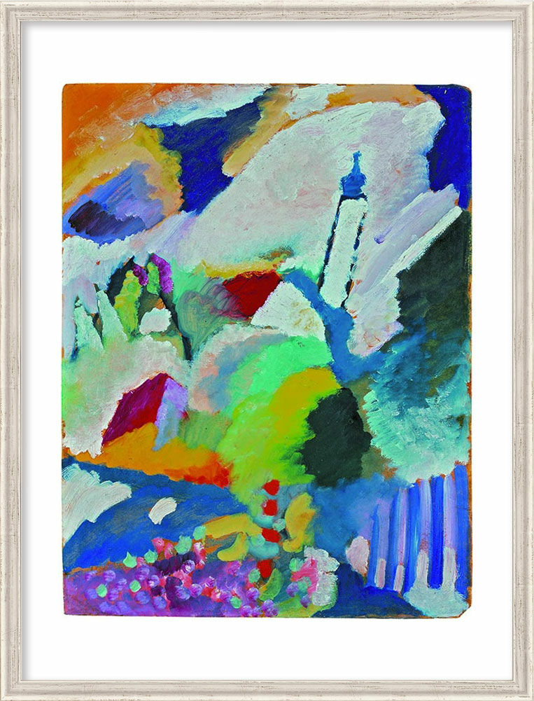 Picture "Murnau with Church I" (1910), framed by Wassily Kandinsky