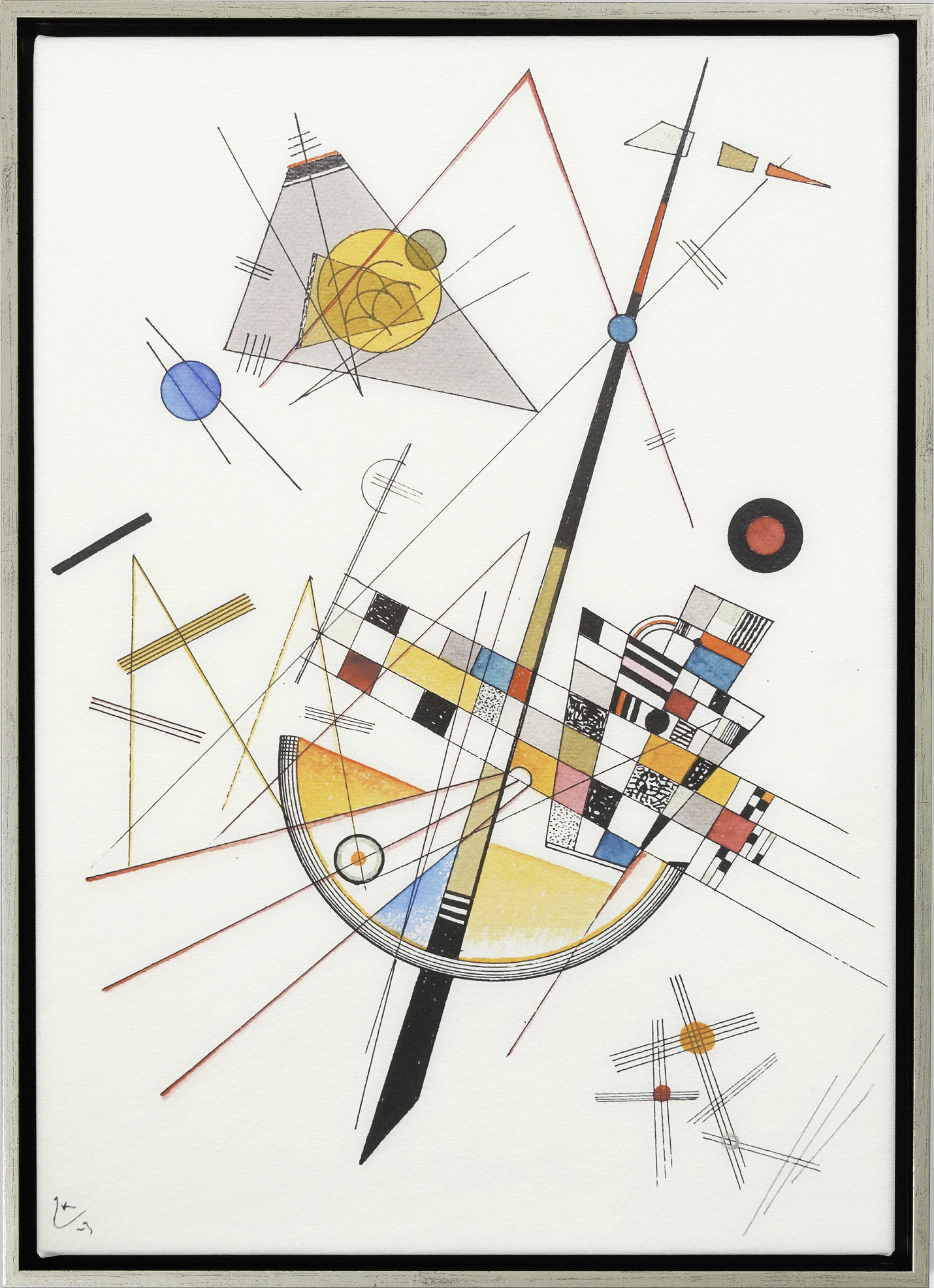 Picture "Delicate Tension" (1923), framed by Wassily Kandinsky