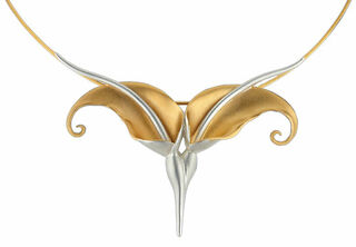 "Arum Necklace", silver partially gold-plated version