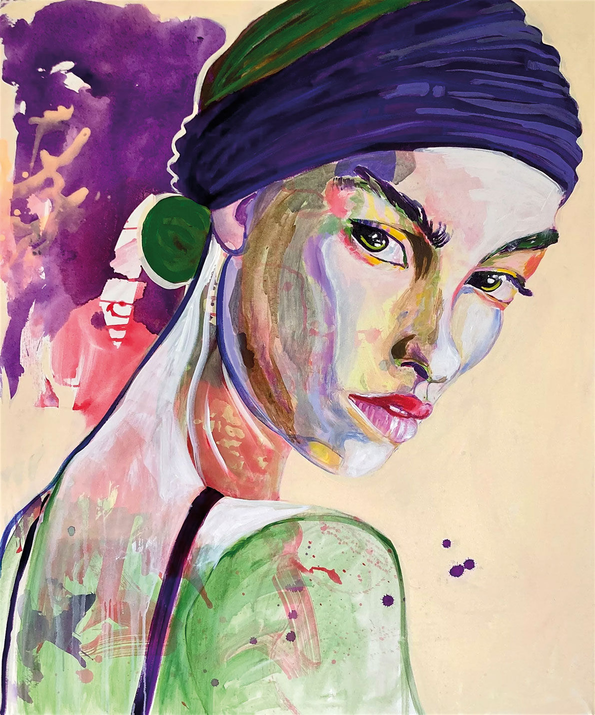 Picture "Looking Back 4" (2024) (Original / Unique piece), on stretcher frame by Petra Girschewski