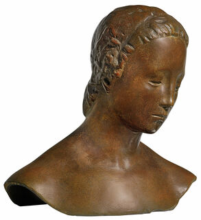 Bust "Lowered Female Head" (1910), version in bronze