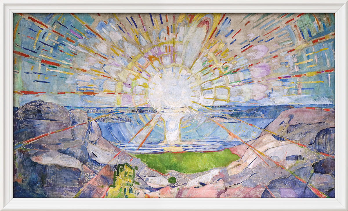 Obraz "Słońce", wersja w białej ramie autorstwa Edvard Munch
