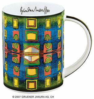 Magic Mug "Window's homesickness" - Heimweh der Fenster, Porzellan von Friedensreich Hundertwasser