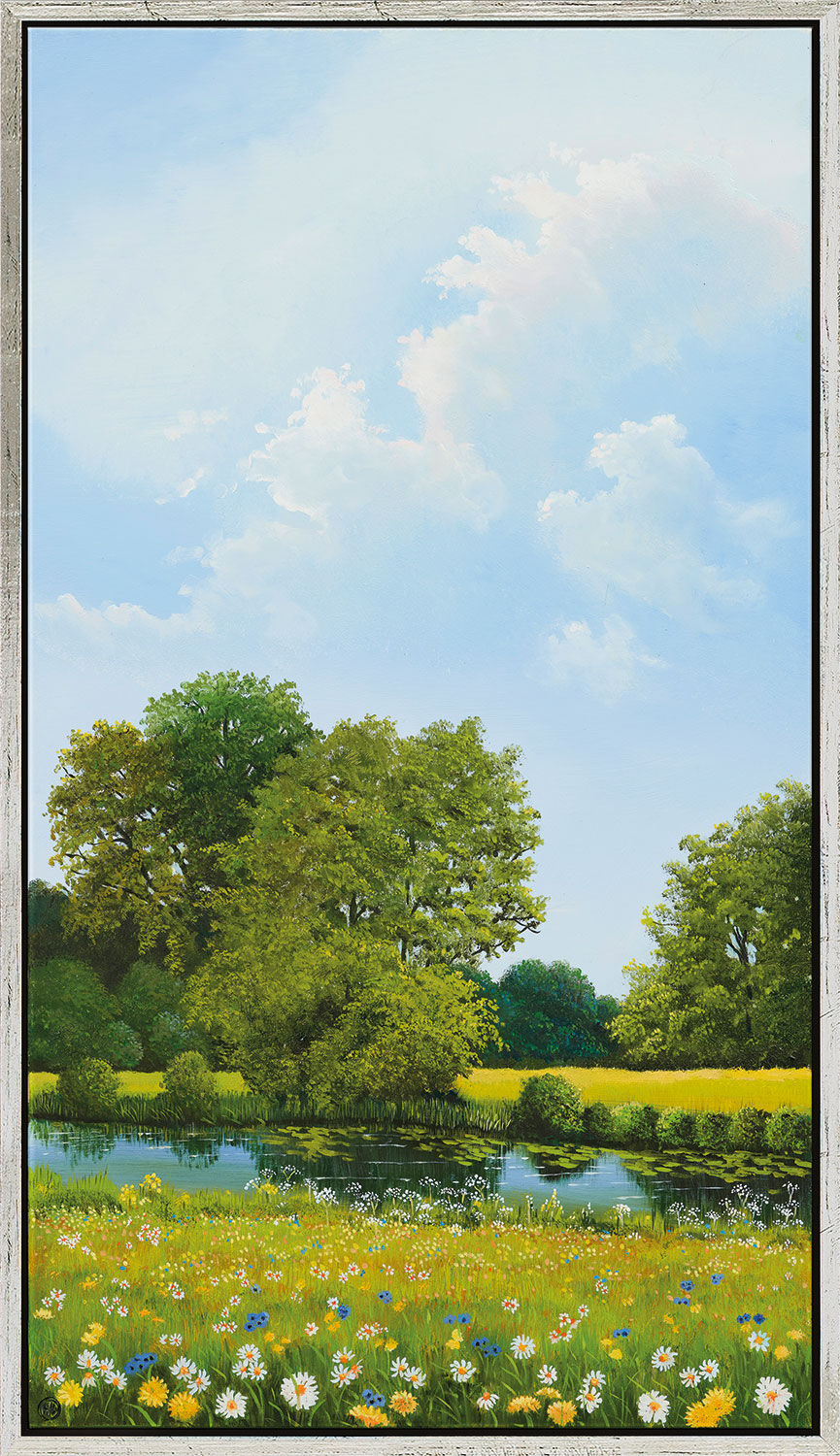 Schilderij "Bloemenweide II" (2022), ingelijst van Arnold Voet